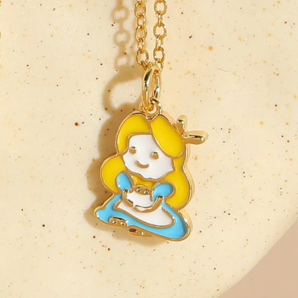 3/$35 14K Gold Plated Princess Copper Charm Pendant Necklace Gifts Girls